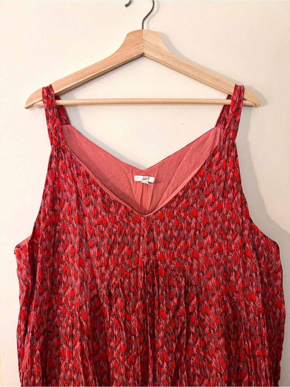 Joie Red & Pink Tea Rose V-Neck Sleeveless Maxi Dress